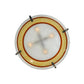 Meyda Lighting Metro Fusion 26" 4-Light Silver Saturno Inverted Pendant Light With Amber & White Shade Glass