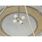 Meyda Lighting Metro Fusion 26" 4-Light Silver Saturno Inverted Pendant Light With Amber & White Shade Glass
