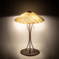 Meyda Lighting Metro Fusion 27" 3-Light Natural Rust Branches Table Lamp With Sunset Beige Art Shade Glass
