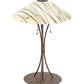 Meyda Lighting Metro Fusion 27" 3-Light Natural Rust Branches Table Lamp With Sunset Beige Art Shade Glass