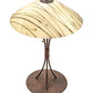 Meyda Lighting Metro Fusion 27" 3-Light Natural Rust Branches Table Lamp With Sunset Beige Art Shade Glass