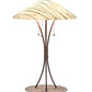 Meyda Lighting Metro Fusion 27" 3-Light Natural Rust Branches Table Lamp With Sunset Beige Art Shade Glass