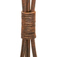 Meyda Lighting Metro Fusion 27" 3-Light Natural Rust Branches Table Lamp With Sunset Beige Art Shade Glass