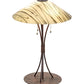 Meyda Lighting Metro Fusion 27" 3-Light Natural Rust Branches Table Lamp With Sunset Beige Art Shade Glass