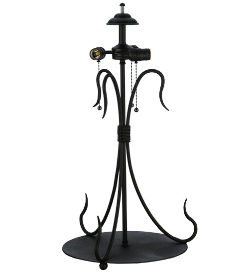 Meyda Lighting Metro Fusion 28" 3-Light Black Marina Table Lamp With Amber and Smoke Shade Glass