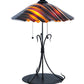 Meyda Lighting Metro Fusion 28" 3-Light Black Marina Table Lamp With Amber and Smoke Shade Glass