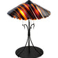 Meyda Lighting Metro Fusion 28" 3-Light Black Marina Table Lamp With Amber and Smoke Shade Glass