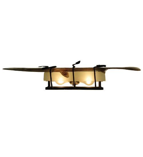 Meyda Lighting Metro Fusion 29" 2-Light Black Brown Trout Wall Sconce With Multi-Colored Shade Glass