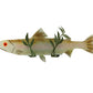 Meyda Lighting Metro Fusion 29" 2-Light Tarnished Copper Rainbow Trout Wall Sconce With Multi-Colored Shade Glass