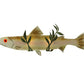 Meyda Lighting Metro Fusion 29" 2-Light Tarnished Copper Rainbow Trout Wall Sconce With Multi-Colored Shade Glass