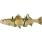 Meyda Lighting Metro Fusion 29" 2-Light Tarnished Copper Rainbow Trout Wall Sconce With Multi-Colored Shade Glass