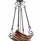 Meyda Lighting Metro Fusion 29" 4-Light Wrought Iron Marina Inverted Pendant Light With Multi-Colored Shade Glass