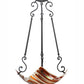 Meyda Lighting Metro Fusion 29" 4-Light Wrought Iron Marina Inverted Pendant Light With Multi-Colored Shade Glass