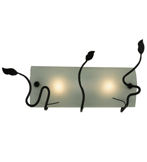 Meyda Lighting Metro Fusion 29.5" 2-Light Black Wall Sconce With Brown Trout Shade Glass