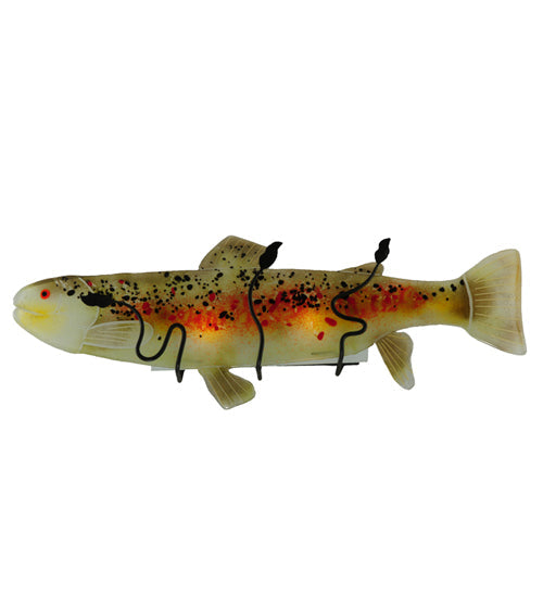 Meyda Lighting Metro Fusion 29.5" 2-Light Black Wall Sconce With Brown Trout Shade Glass
