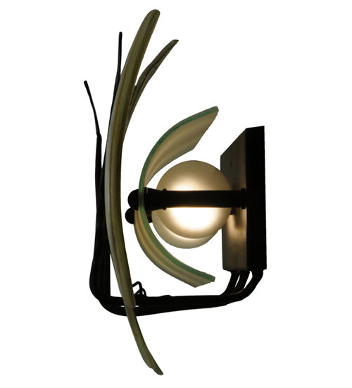 Meyda Lighting Metro Fusion 29.5" 2-Light Black Wall Sconce With Brown Trout Shade Glass