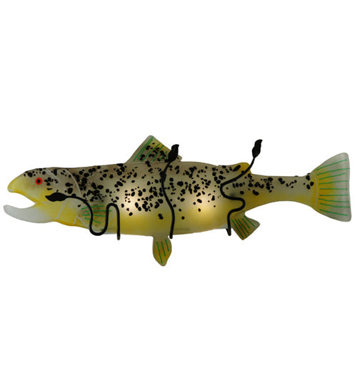 Meyda Lighting Metro Fusion 29.5" 2-Light Black Wall Sconce With Hunter Green and Brown Trout Shade Glass