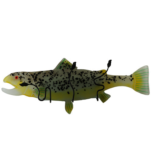 Meyda Lighting Metro Fusion 29.5" 2-Light Black Wall Sconce With Hunter Green and Brown Trout Shade Glass