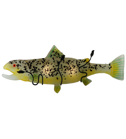 Meyda Lighting Metro Fusion 29.5" 2-Light Black Wall Sconce With Hunter Green and Brown Trout Shade Glass