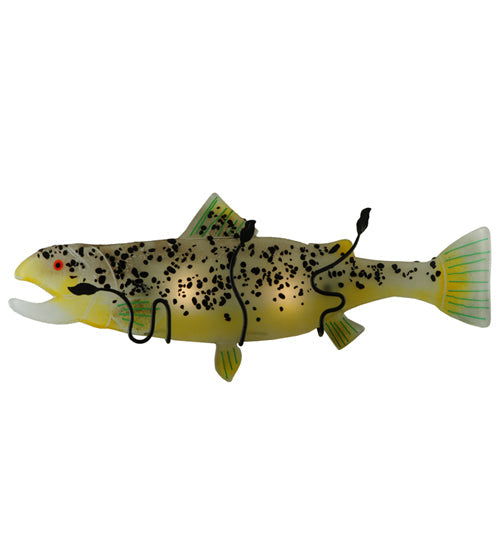 Meyda Lighting Metro Fusion 29.5" 2-Light Black Wall Sconce With Hunter Green and Brown Trout Shade Glass