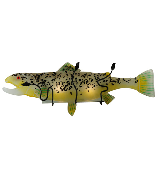 Meyda Lighting Metro Fusion 29.5" 2-Light Black Wall Sconce With Hunter Green and Brown Trout Shade Glass