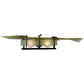 Meyda Lighting Metro Fusion 29.5" 2-Light Black Wall Sconce With Hunter Green and Brown Trout Shade Glass