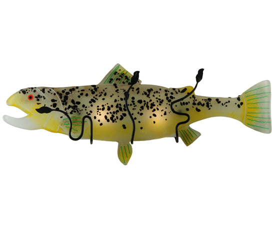 Meyda Lighting Metro Fusion 29.5" 2-Light Black Wall Sconce With Hunter Green and Brown Trout Shade Glass