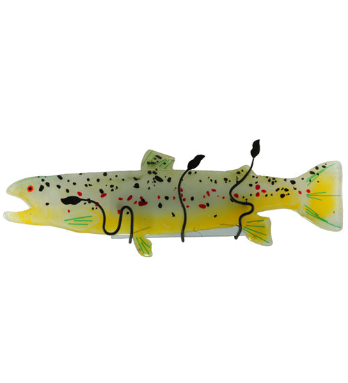 Meyda Lighting Metro Fusion 29.5" 2-Light Black Wall Sconce With Multi-Colored Brown Trout Shade Glass