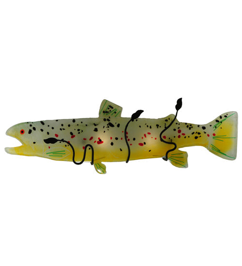 Meyda Lighting Metro Fusion 29.5" 2-Light Black Wall Sconce With Multi-Colored Brown Trout Shade Glass