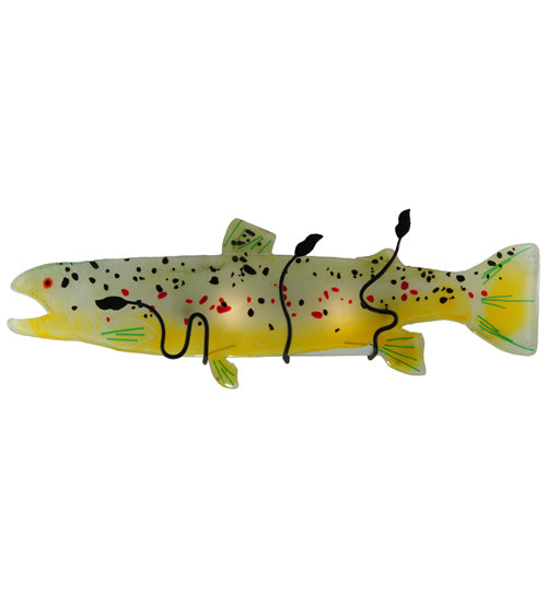 Meyda Lighting Metro Fusion 29.5" 2-Light Black Wall Sconce With Multi-Colored Brown Trout Shade Glass