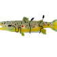 Meyda Lighting Metro Fusion 29.5" 2-Light Black Wall Sconce With Multi-Colored Brown Trout Shade Glass