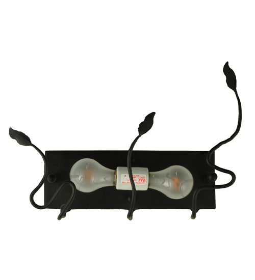 Meyda Lighting Metro Fusion 30" 2-Light Black Wall Sconce With Brown Trout Shade Glass