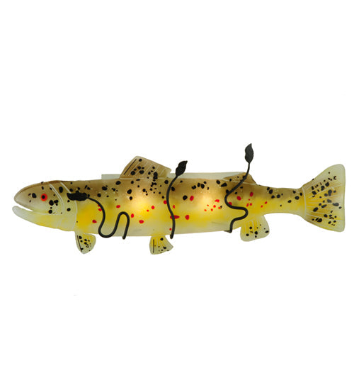 Meyda Lighting Metro Fusion 30" 2-Light Black Wall Sconce With Brown Trout Shade Glass