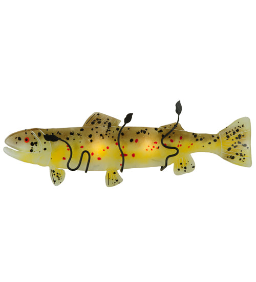 Meyda Lighting Metro Fusion 30" 2-Light Black Wall Sconce With Brown Trout Shade Glass