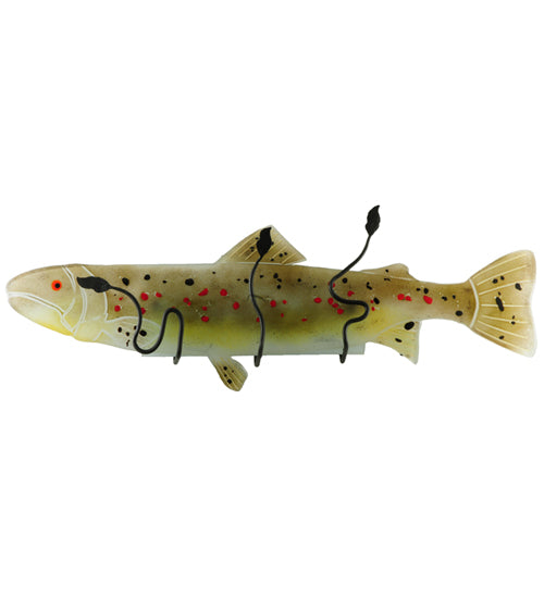 Meyda Lighting Metro Fusion 30" 2-Light Black Wall Sconce With Multi-Colored Brown Trout Shade Glass