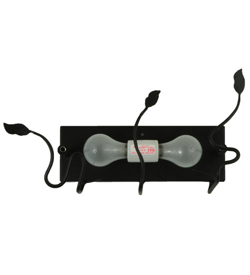 Meyda Lighting Metro Fusion 30" 2-Light Black Wall Sconce With Yellow and Brown Trout Shade Glass
