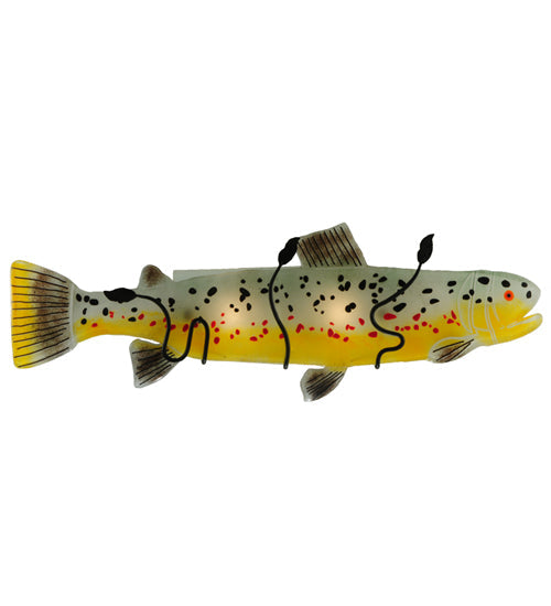 Meyda Lighting Metro Fusion 30" 2-Light Black Wall Sconce With Yellow and Brown Trout Shade Glass