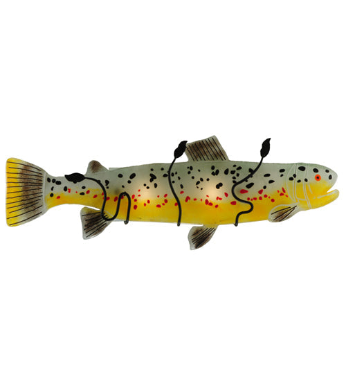 Meyda Lighting Metro Fusion 30" 2-Light Black Wall Sconce With Yellow and Brown Trout Shade Glass