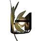 Meyda Lighting Metro Fusion 30" 2-Light Black Wall Sconce With Yellow and Brown Trout Shade Glass