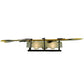 Meyda Lighting Metro Fusion 30" 2-Light Black Wall Sconce With Yellow and Brown Trout Shade Glass
