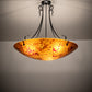 Meyda Lighting Metro Fusion 30" 3-Light Black Powder Coat Biscotti Semi-flush Mount Light With Red & Amber Shade Glass