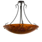 Meyda Lighting Metro Fusion 30" 3-Light Black Powder Coat Biscotti Semi-flush Mount Light With Red & Amber Shade Glass