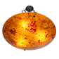 Meyda Lighting Metro Fusion 30" 3-Light Black Powder Coat Biscotti Semi-flush Mount Light With Red & Amber Shade Glass
