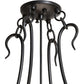 Meyda Lighting Metro Fusion 30" 3-Light Black Powder Coat Biscotti Semi-flush Mount Light With Red & Amber Shade Glass