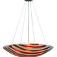 Meyda Lighting Metro Fusion 30" 4-Light Brushed Nickel Inverted Pendant Light With Multi-Colored Shade Glass