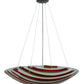 Meyda Lighting Metro Fusion 30" 4-Light Brushed Nickel Inverted Pendant Light With Multi-Colored Shade Glass