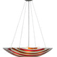 Meyda Lighting Metro Fusion 30" 4-Light Brushed Nickel Inverted Pendant Light With Multi-Colored Shade Glass