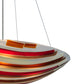Meyda Lighting Metro Fusion 30" 4-Light Brushed Nickel Inverted Pendant Light With Multi-Colored Shade Glass