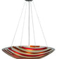 Meyda Lighting Metro Fusion 30" 4-Light Brushed Nickel Inverted Pendant Light With Multi-Colored Shade Glass