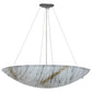 Meyda Lighting Metro Fusion 30" 4-Light Brushed Nickel Inverted Pendant Light With Ramoscelli Shade Glass